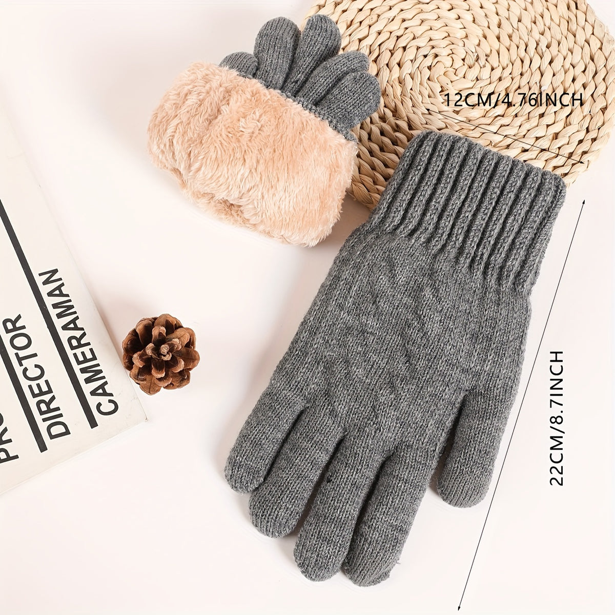Gants tactiles doublés thermiques en maille
