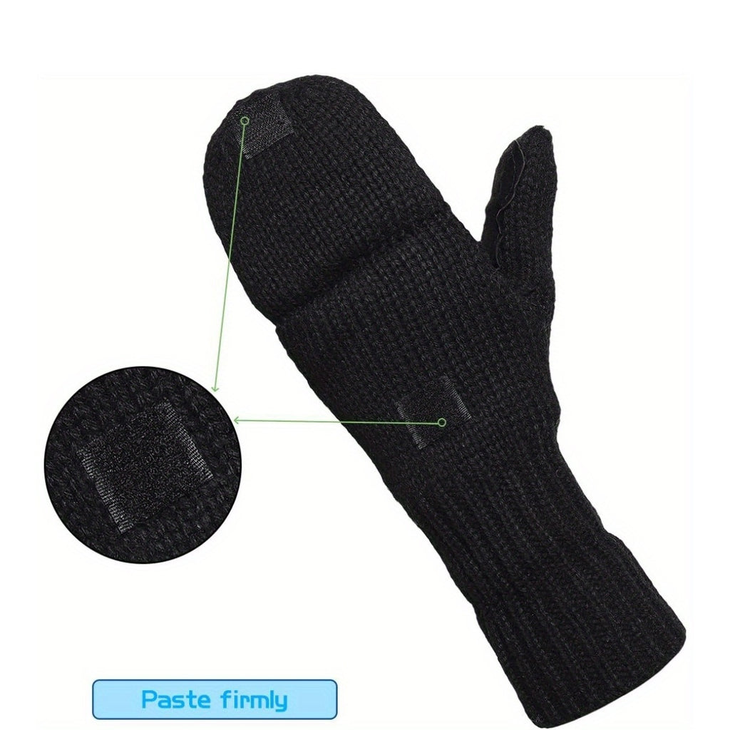 Gants mitaines en laine, beige