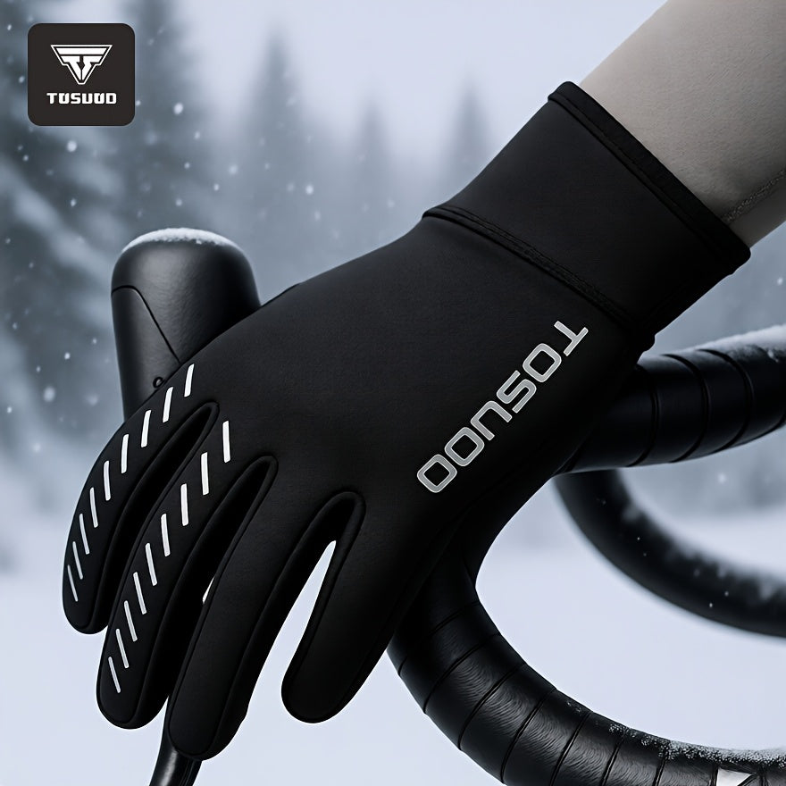 Gants de vélo en maille, noir, tactile