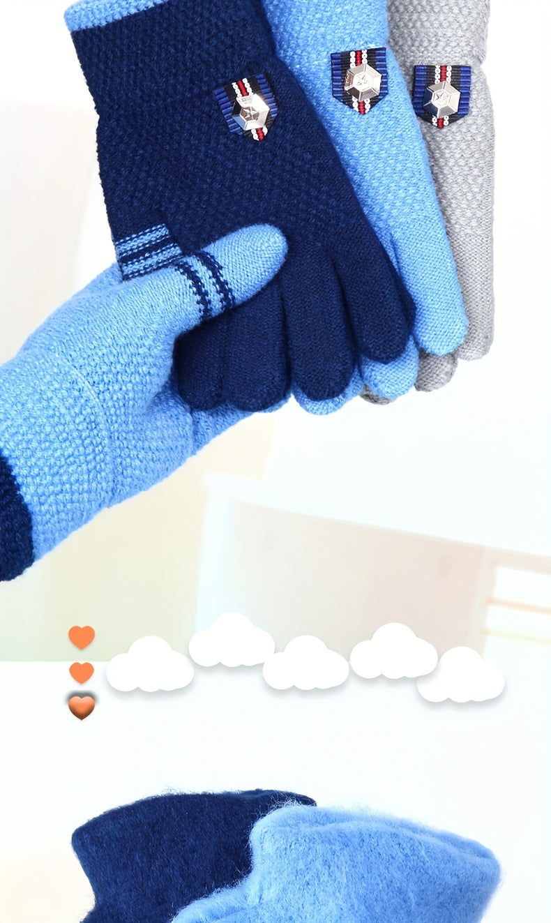 Gants épais en maille épaisse pour enfant — lot de 2 paires