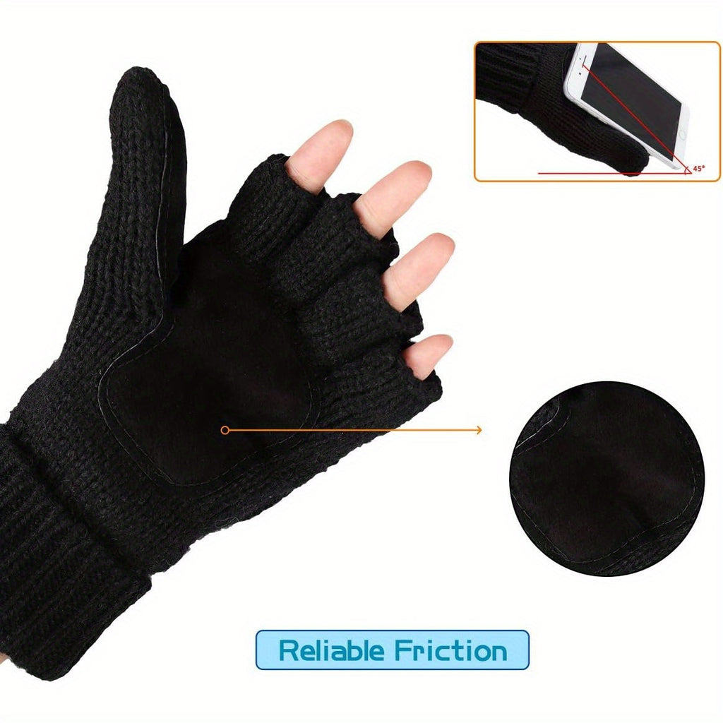 Gants mitaines en laine, beige