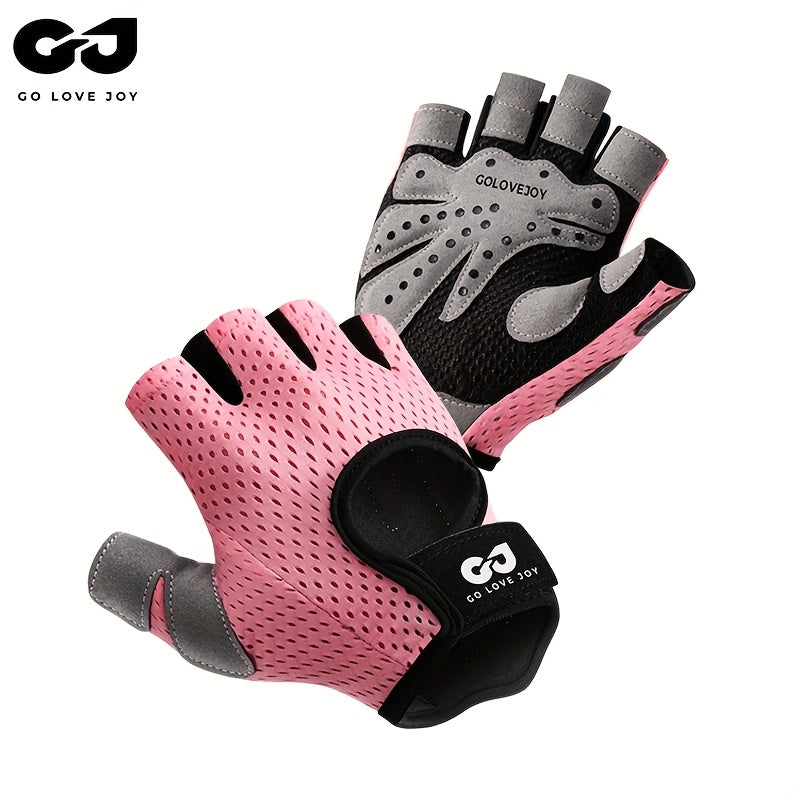 Gants de musculation respirants à paume renforcée en maille, gris
