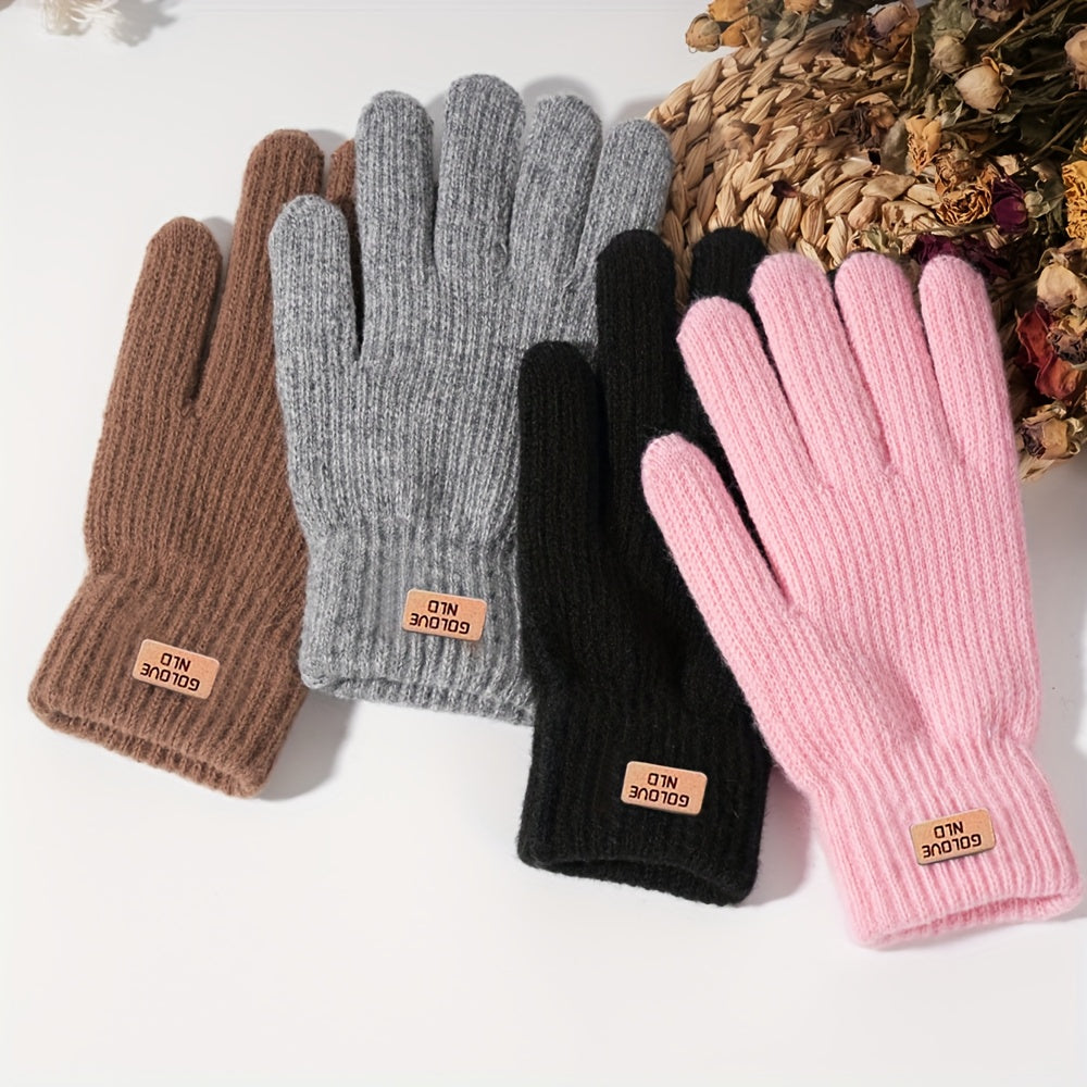 Gants sans doigts en maille, 4 coloris, noir