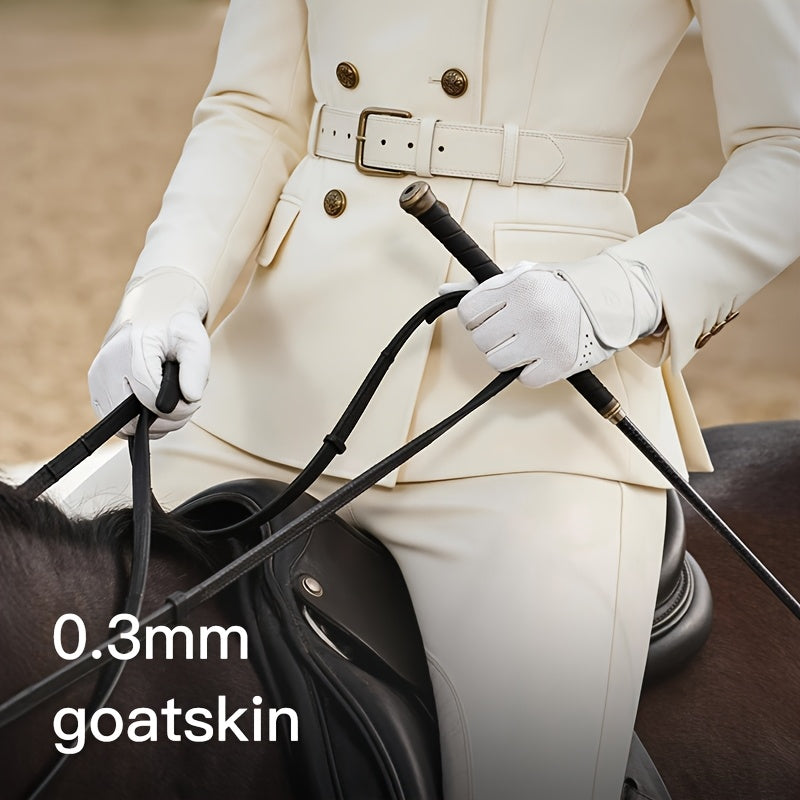 Gants d'équitation respirants à sangle de poignet en cuir de mouton