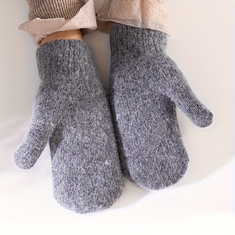 Moufles en maille duveteuse
