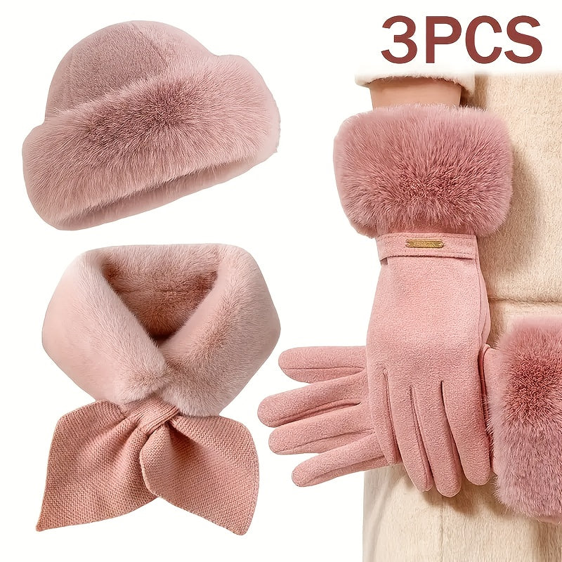 Ensemble 2 pièces — écharpe et gants en maille