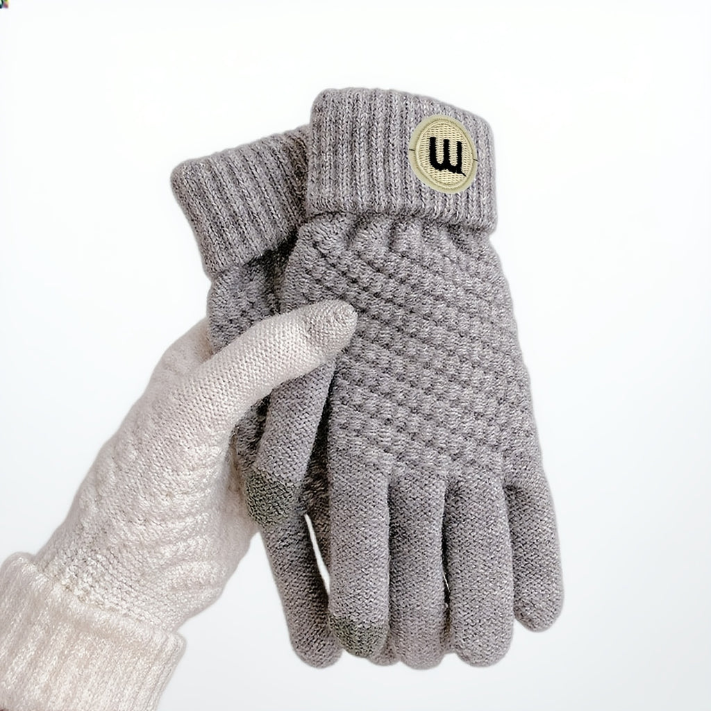 Gants tactiles en maille gaufrée imprimés