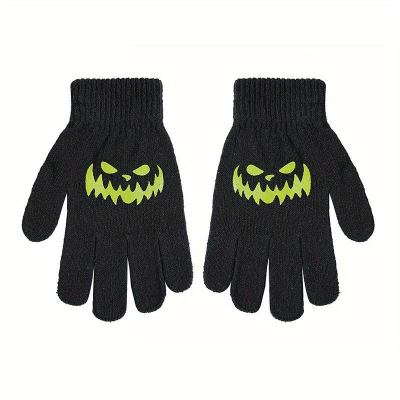 Gants antidérapants à motif squelette en maille pour enfant