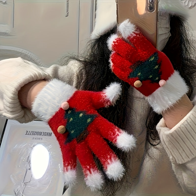 Gants en maille — lot de 2 paires, 4 coloris, jacquard