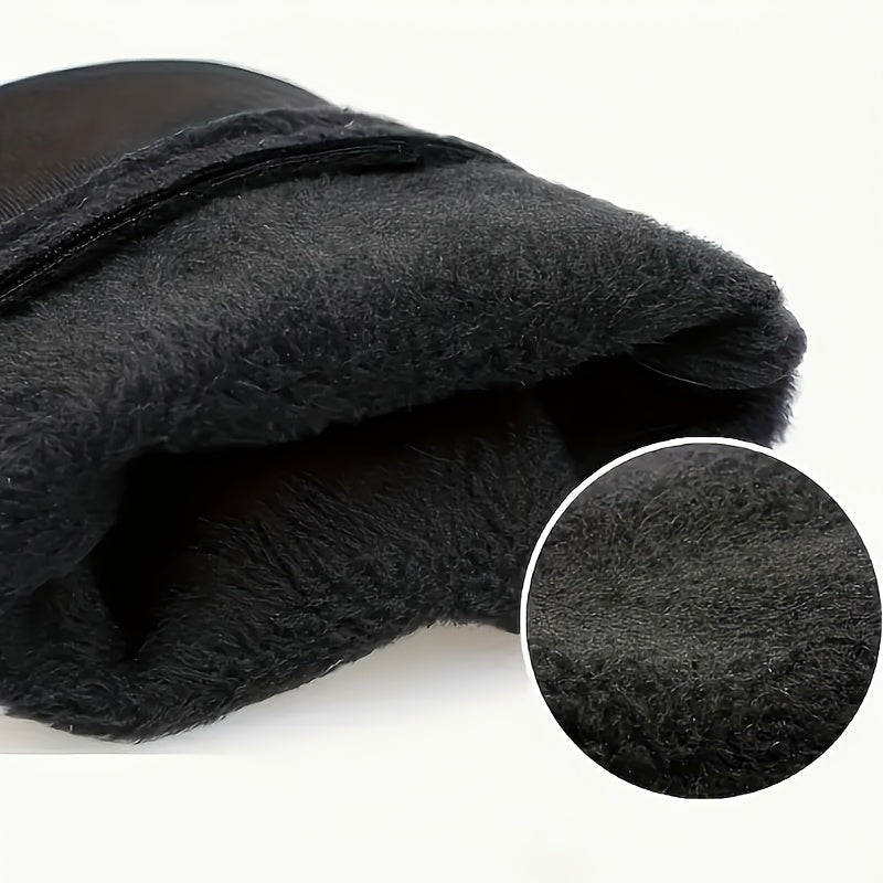 Gants doublés en maille, noir