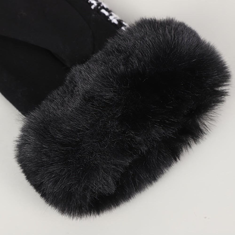 Gants en maille, noir, noir