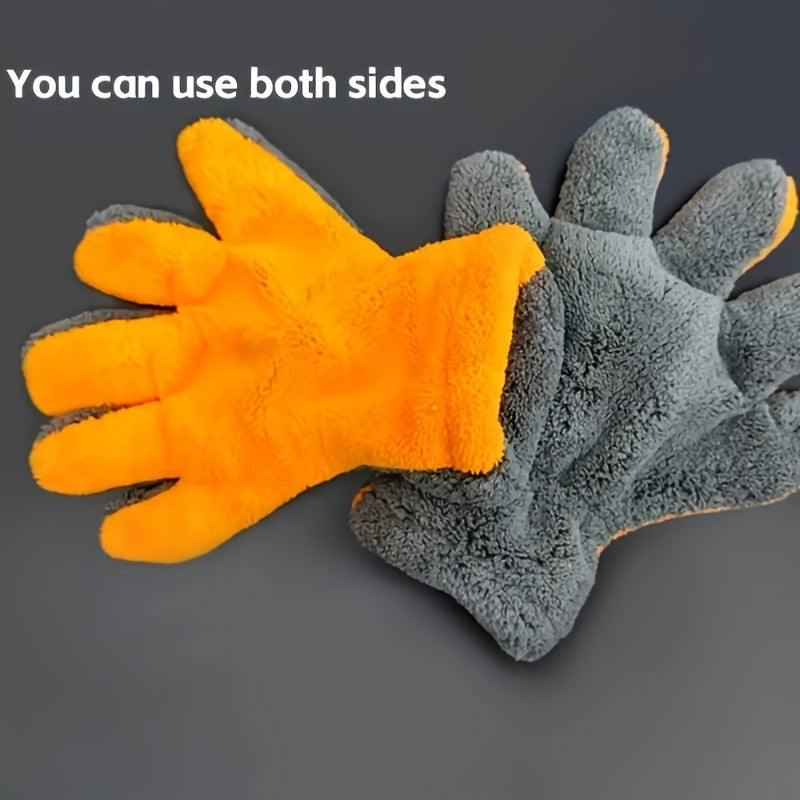 Gants de lavage en microfibre, gris-orange