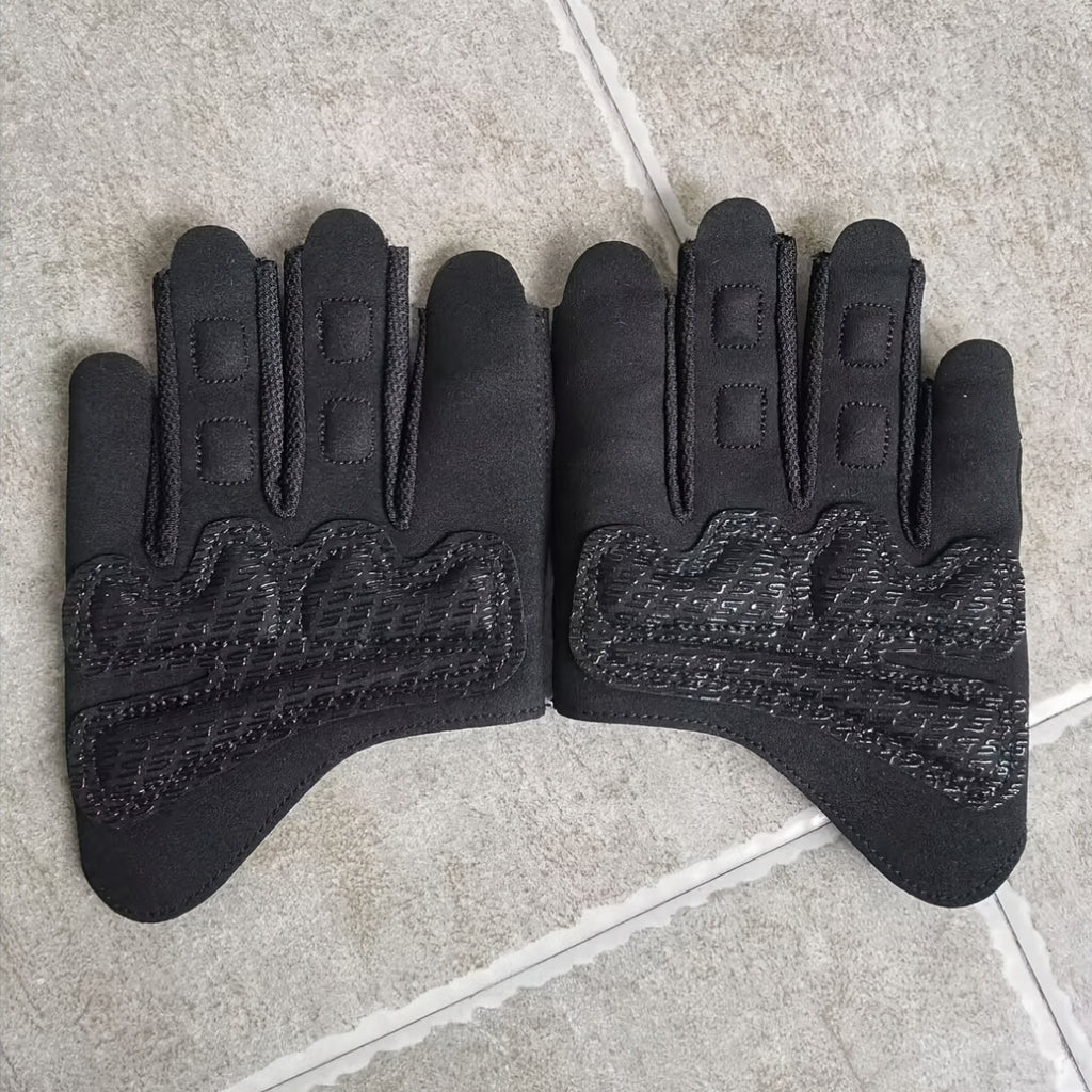 Gants sans doigts antidérapants fins en cuir, noir