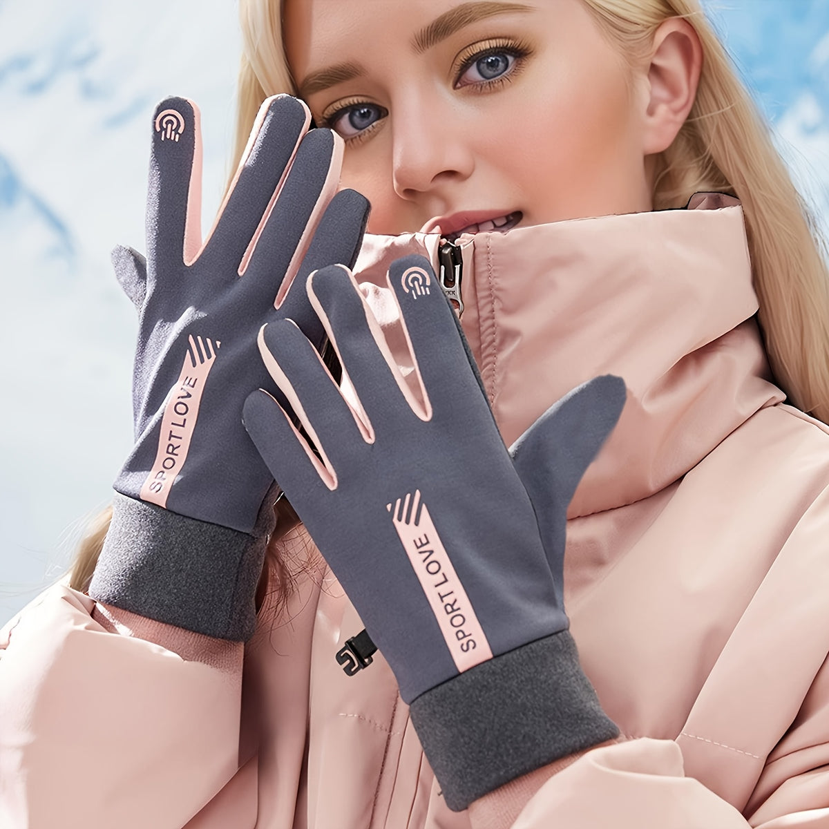 Gants de ski tactiles à picots