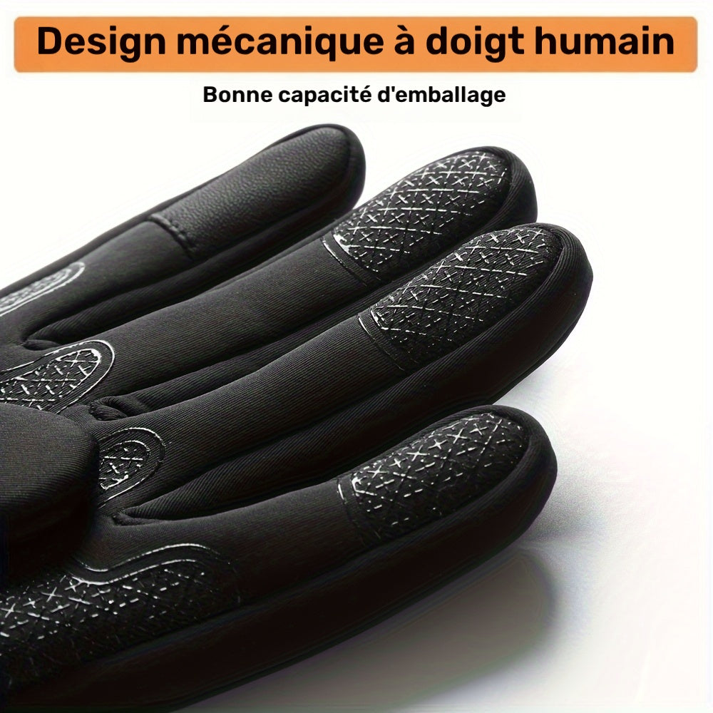 Gants tactiles coupe-vent thermiques en simili cuir, du M au XL