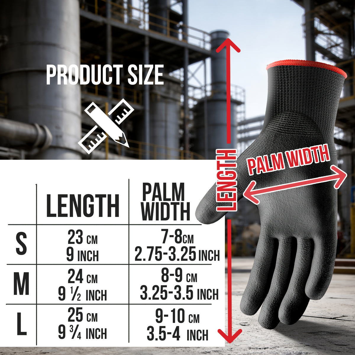 Gants de travail respirants en maille enduite à sans couture (modèle 2)