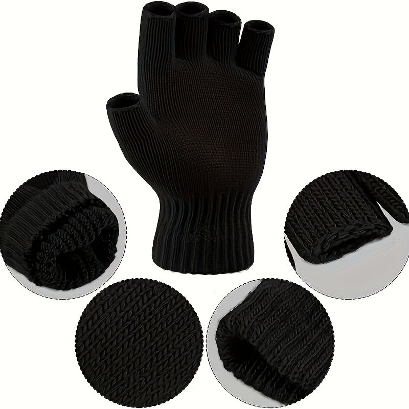 Gants sans doigts thermiques de conduite en maille — lot de 4 paires
