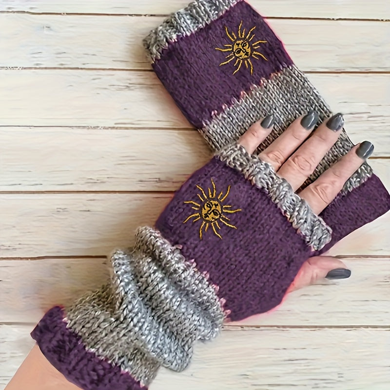 Gants sans doigts en maille, 7 coloris