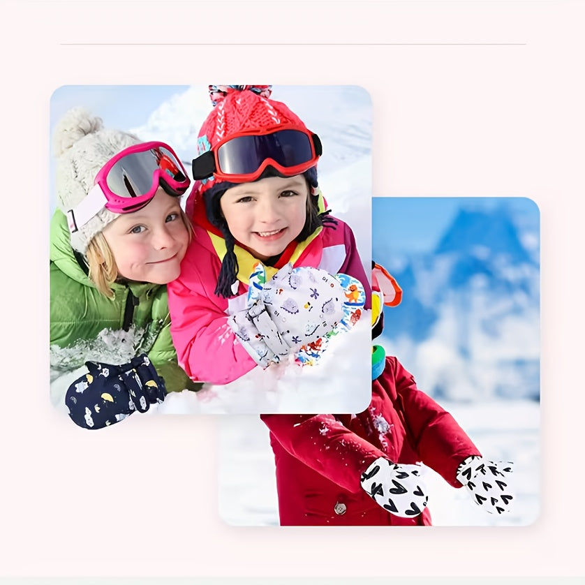 Gants doublés de ski en maille, 5 coloris