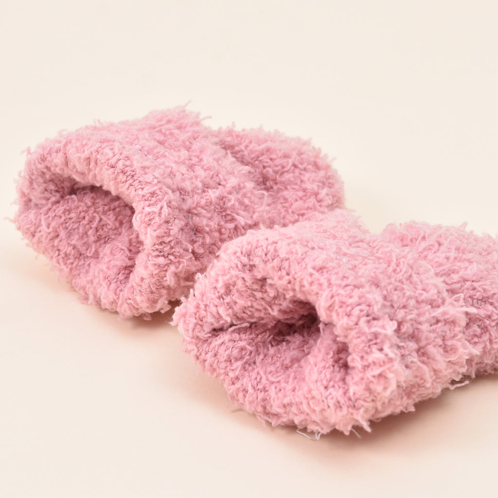 Moufles à étiquette cousue en peluche pour bébé — lot de 6 paires