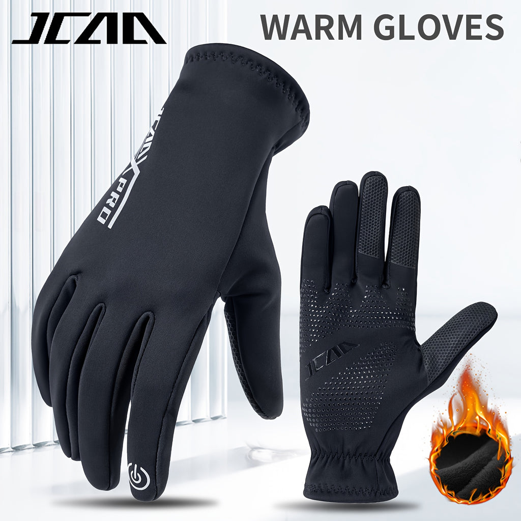 Gants tactiles coupe-vent en maille, noir
