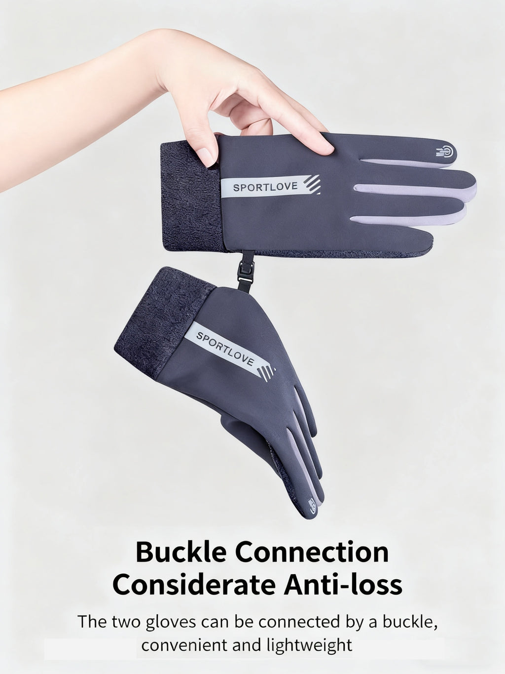 Gants coupe-vent thermiques en maille, 4 coloris, modèle femme-rose, modèle femme-gris rose