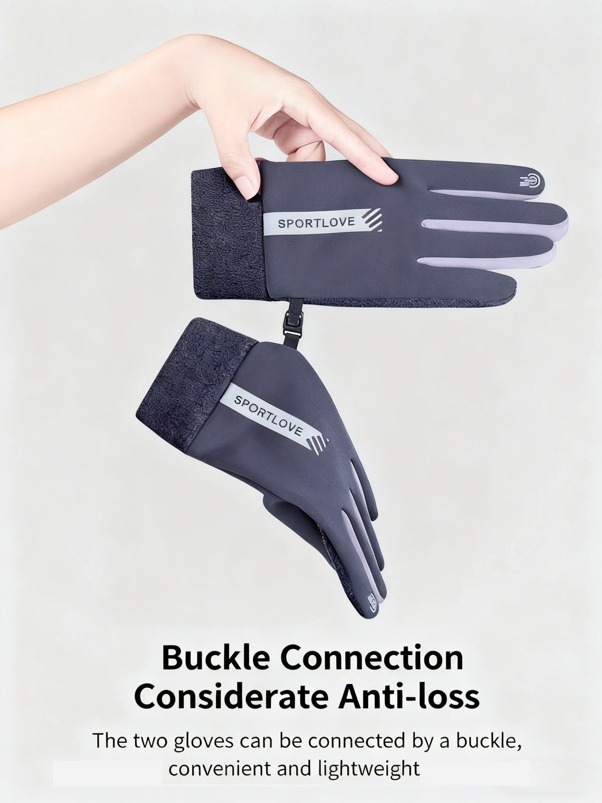 Gants coupe-vent thermiques en maille, 4 coloris, modèle femme-rose, modèle femme-gris rose