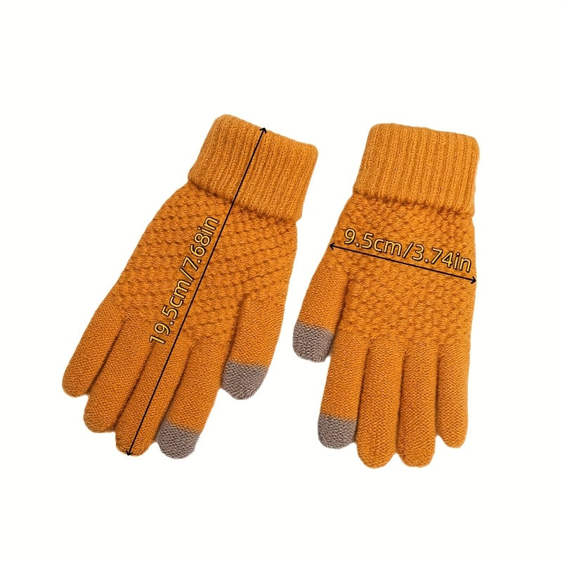 Gants tactiles en maille gaufrée, blanc