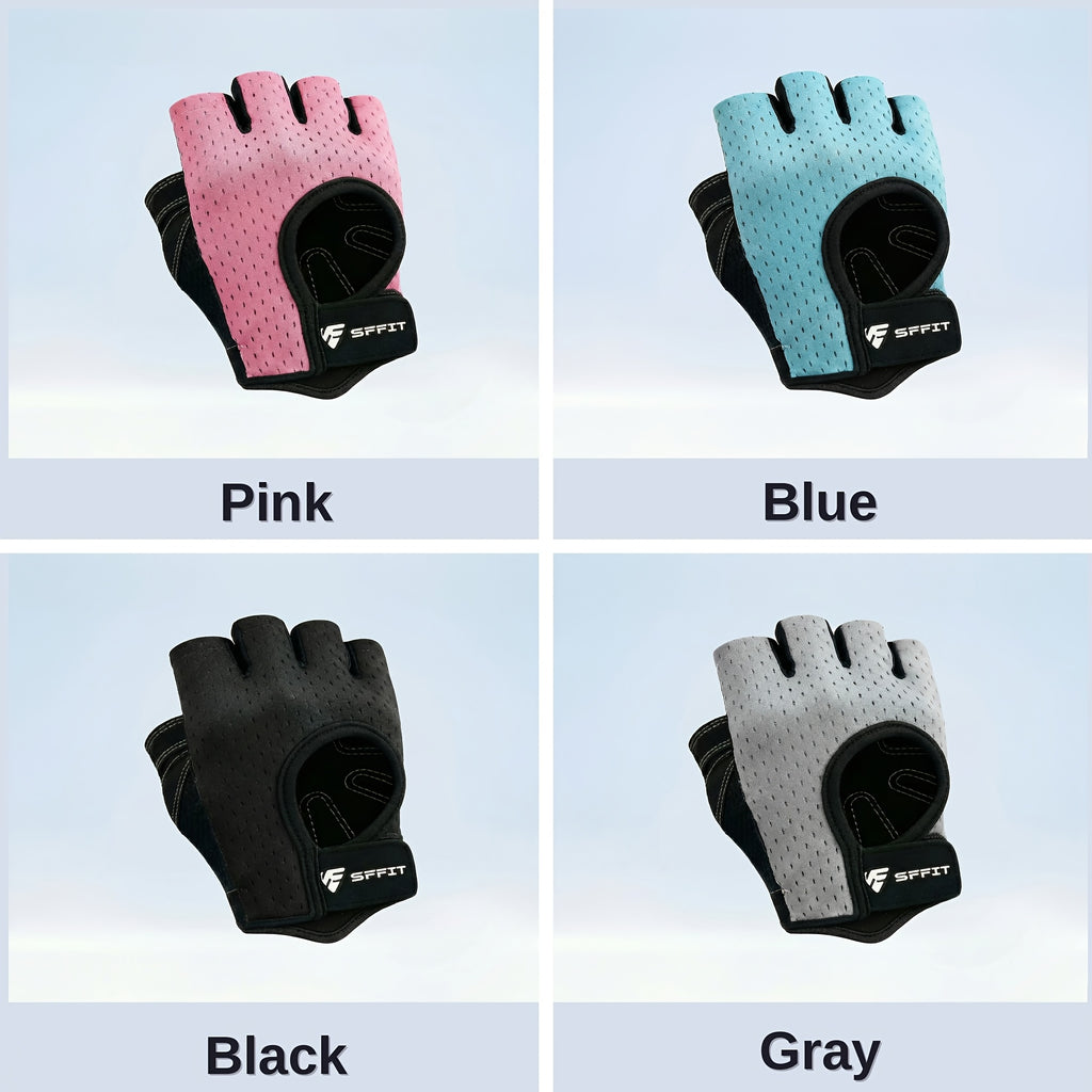 Gants de musculation sans doigts antidérapants, noir