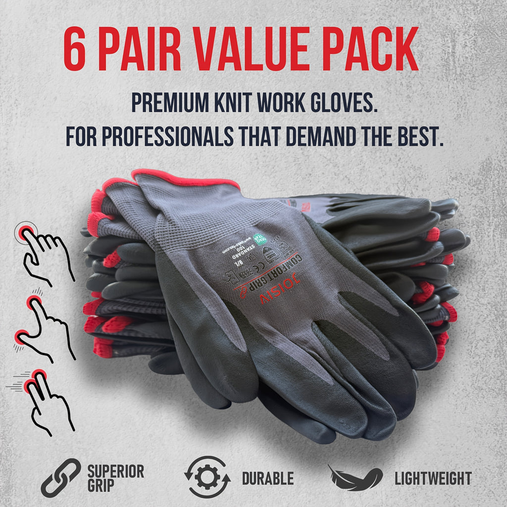 Gants de travail tactiles en maille enduite — lot de 12 paires