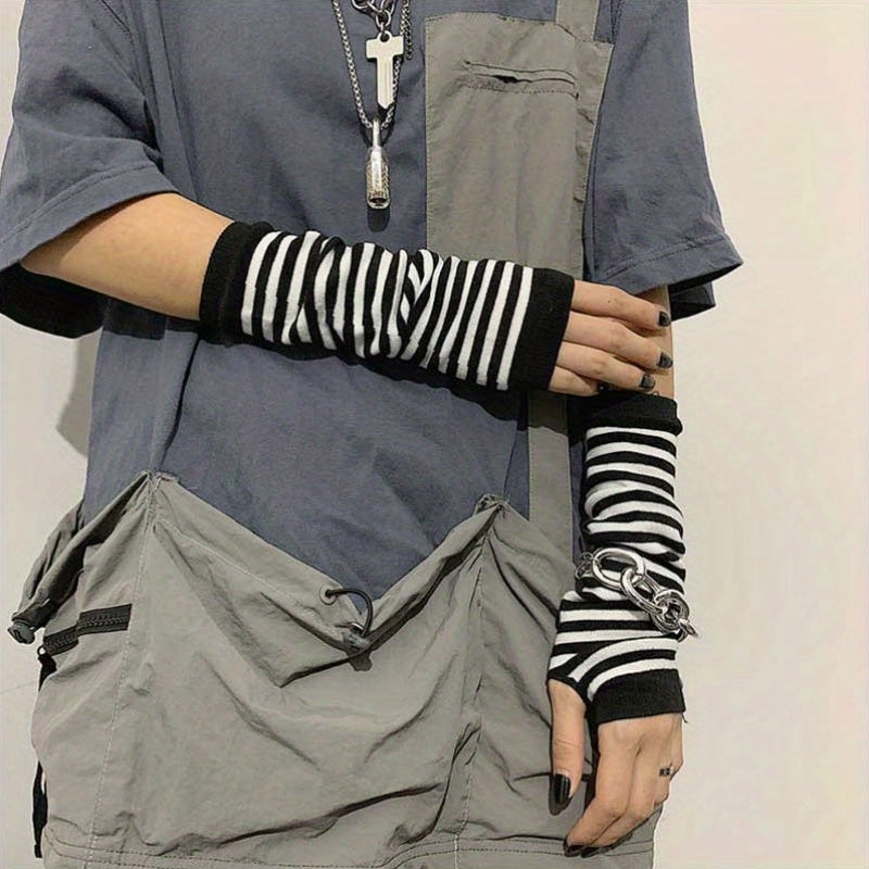 Gants sans doigts en maille, gris
