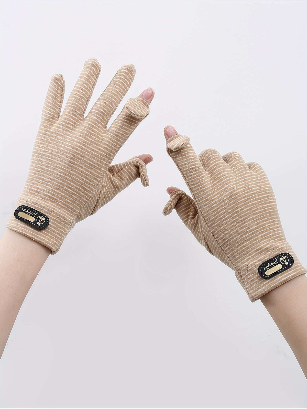 Gants sans doigts en maille, 3 coloris, noir, bleu et lavande