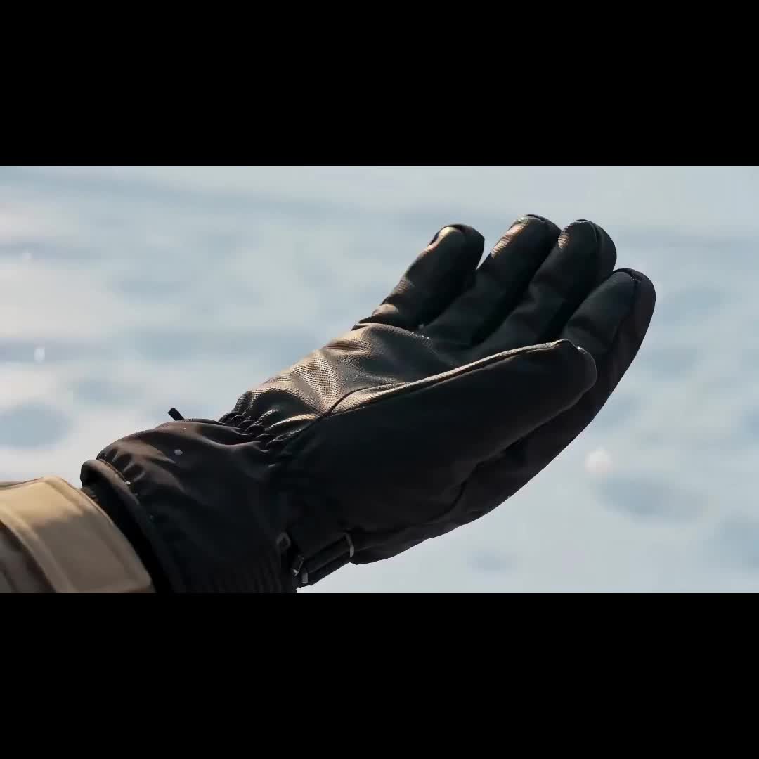 Gants de ski imperméables à sangle de poignet en maille, blanc