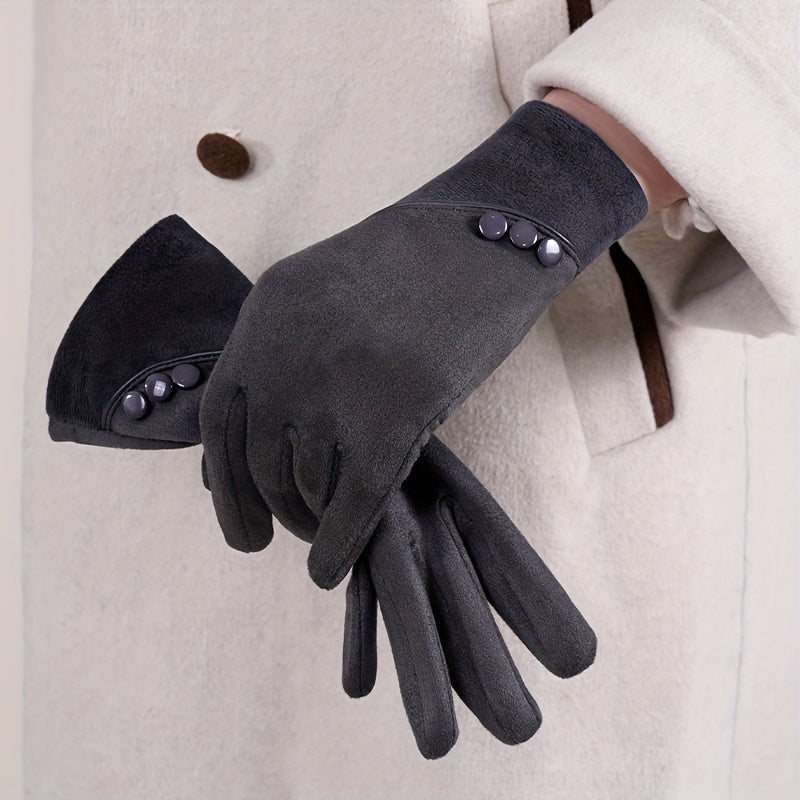 Gants coupe-vent thermiques en maille, 6 coloris, brodé