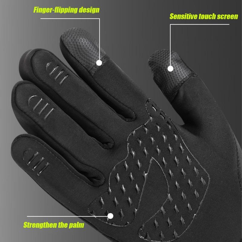 Gants tactiles doublés en maille, étui à rabat noir