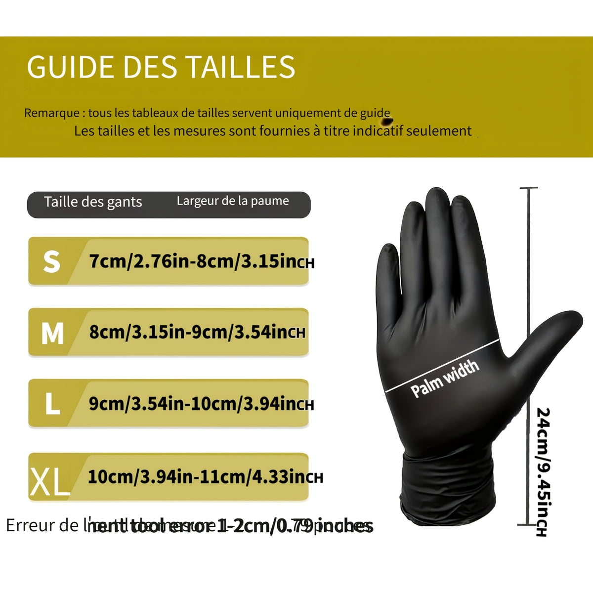 Gants jetables, 4 coloris