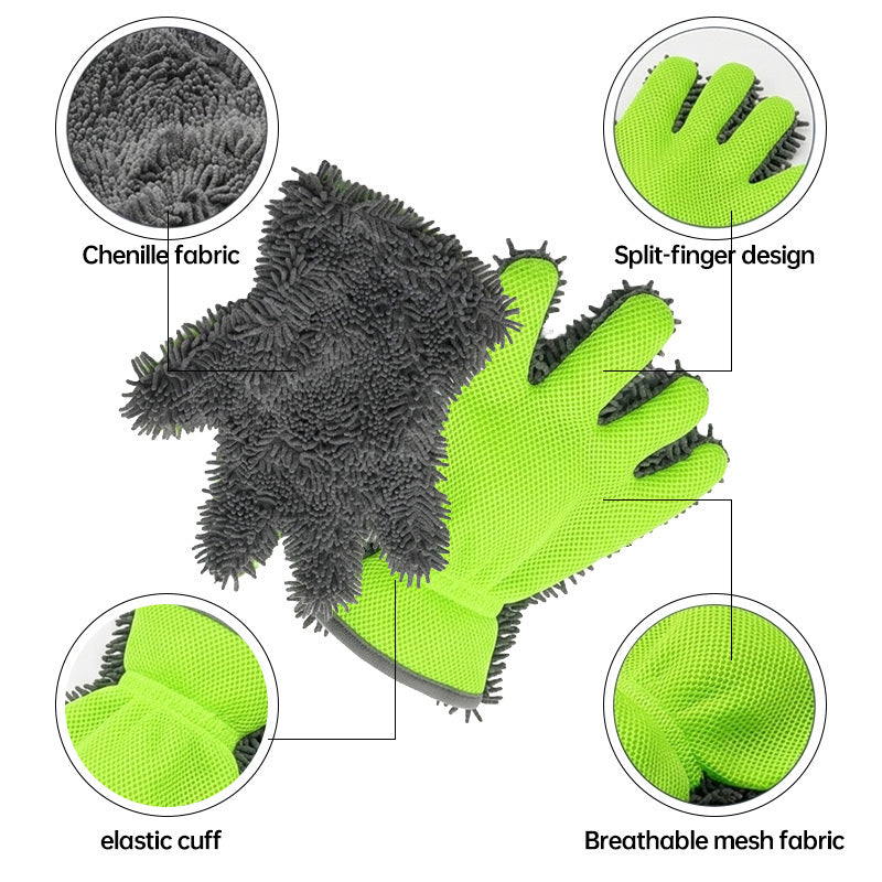 Gants de lavage antidérapants à picots en maille