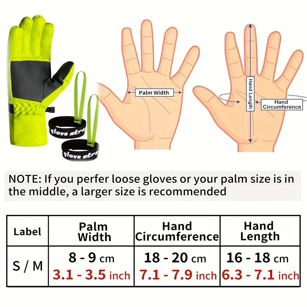 Gants Vert Néon S/M + Sangles