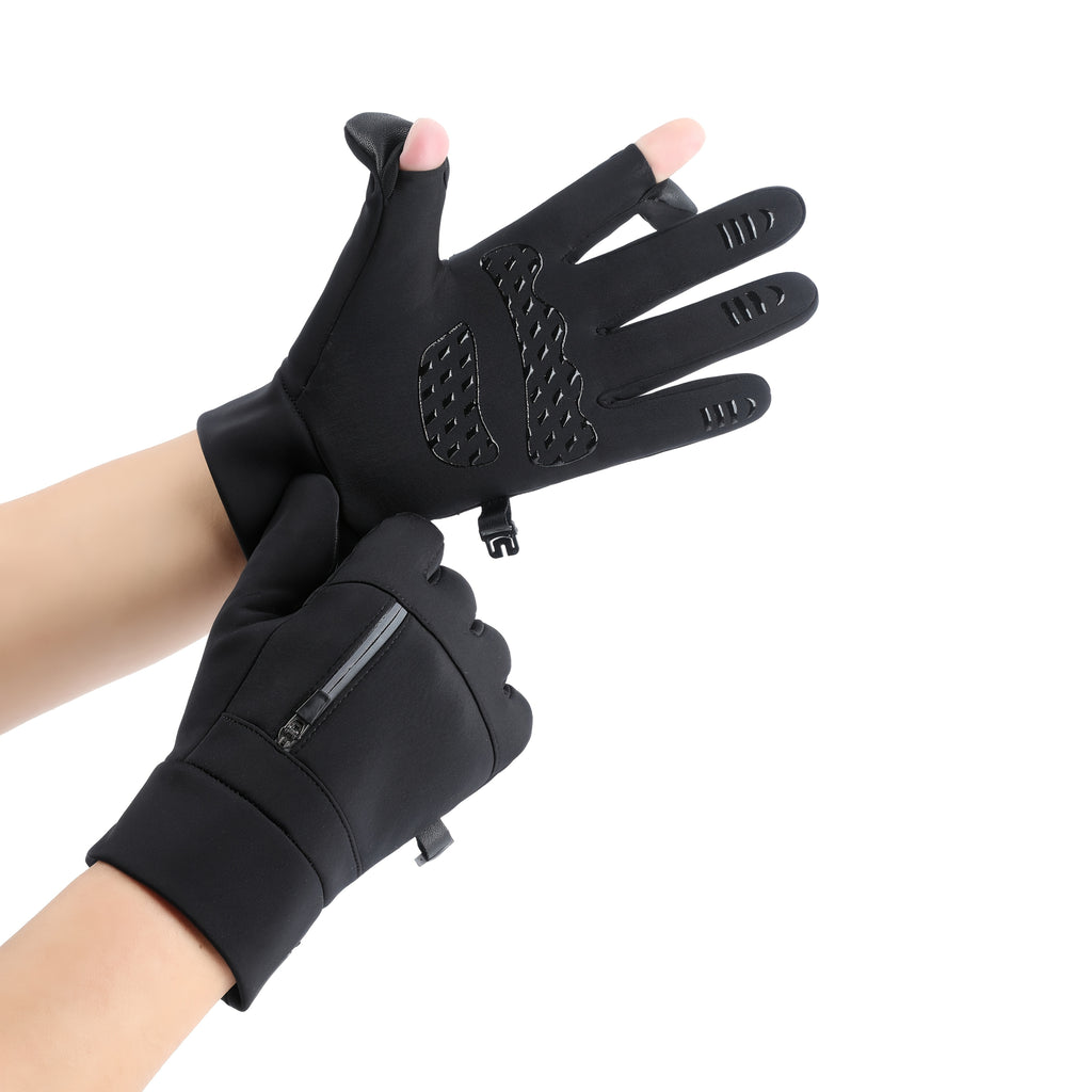 Gants à doigts rabattables tactiles à picots en softshell às oursons