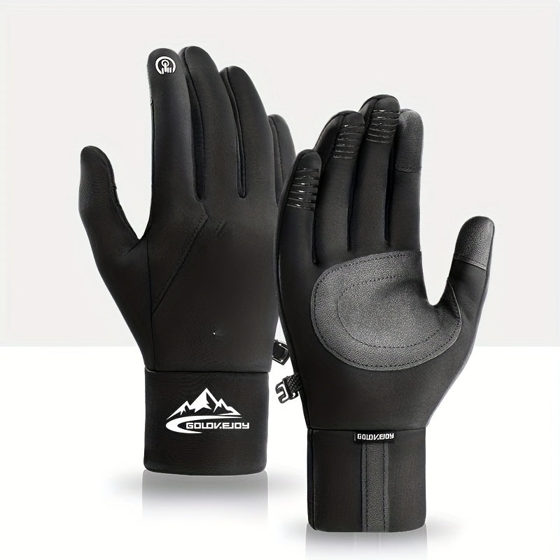 Gants de vélo tactiles à paume renforcée à sangle de poignet en softshell