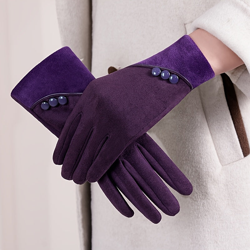 Gants coupe-vent thermiques en maille, 6 coloris, brodé