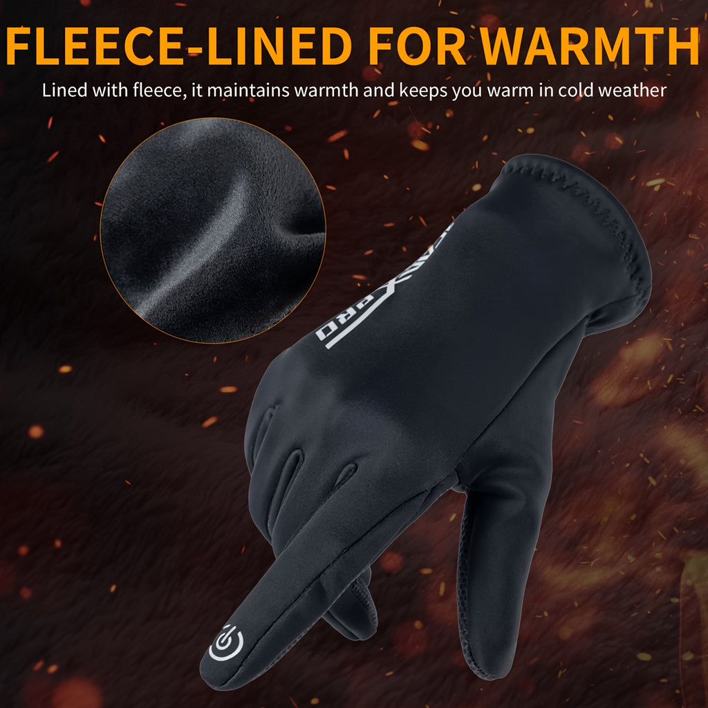 Gants tactiles coupe-vent en maille, noir