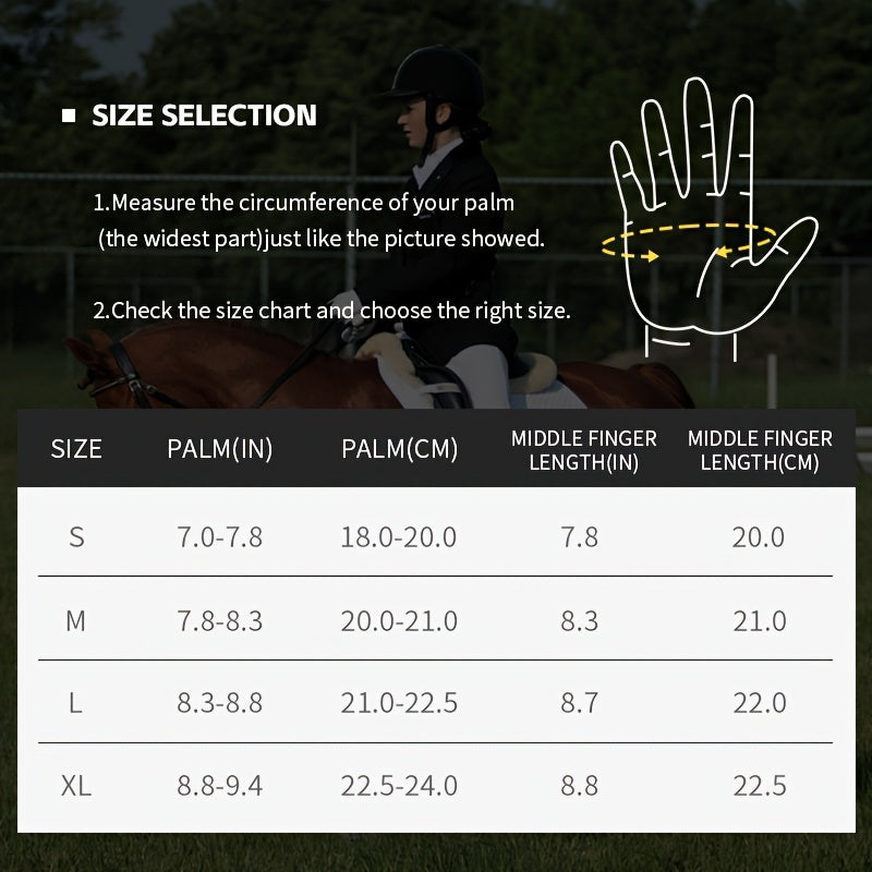 Gants d'équitation à paume renforcée à sangle de poignet en maille
