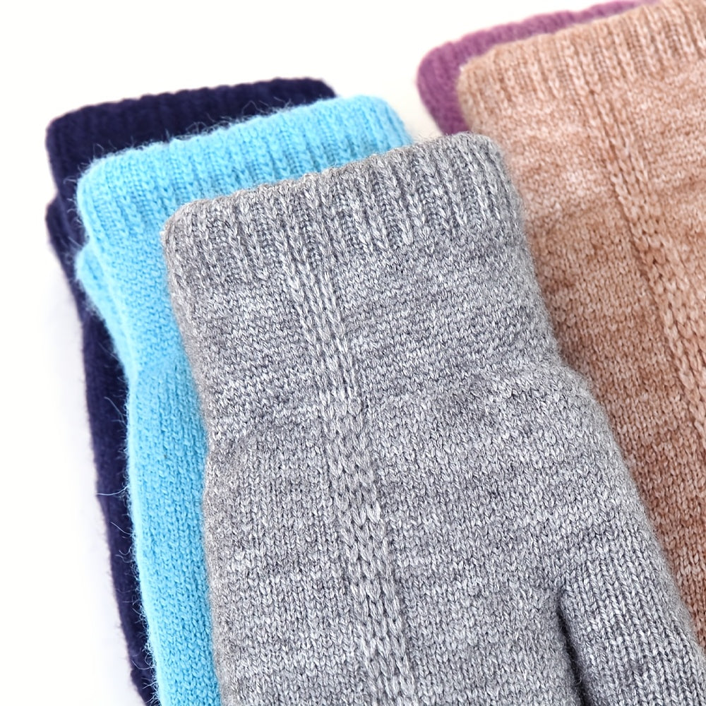 Gants mitaines doublés de ski en laine
