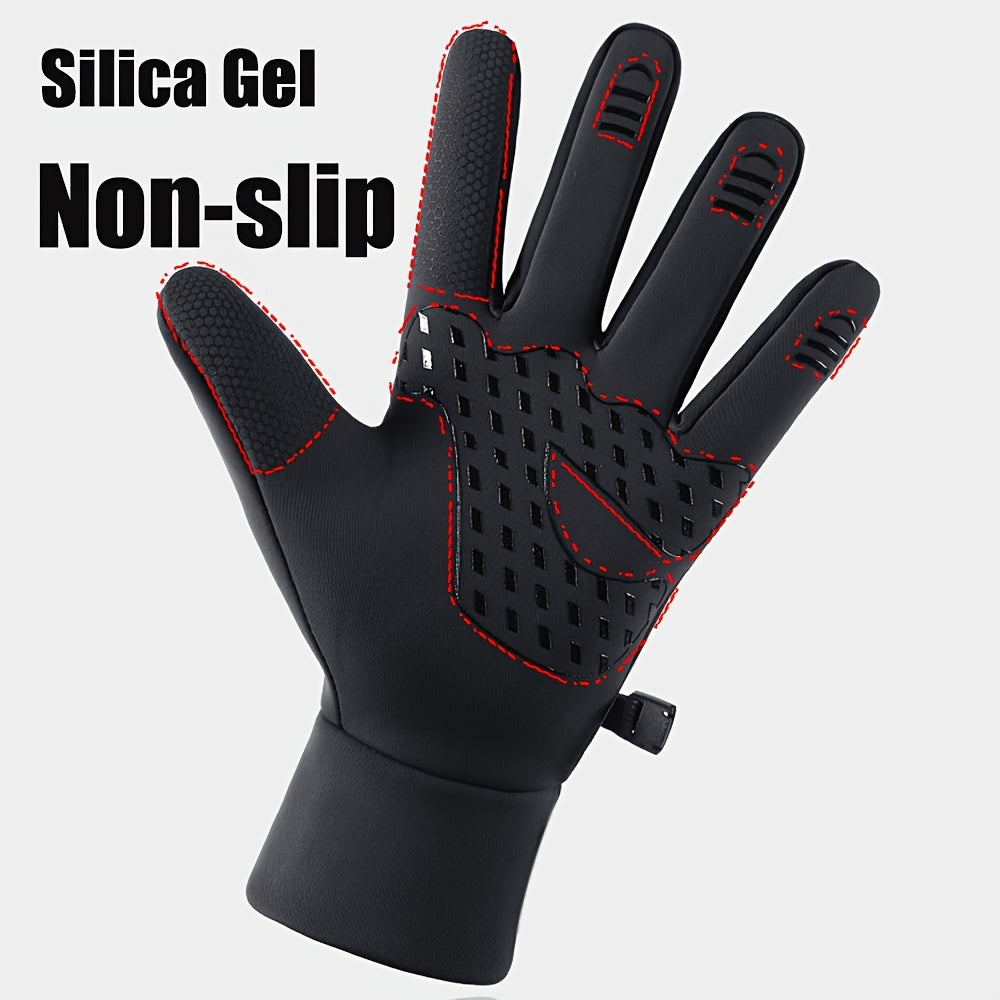 Gants tactiles antidérapants à picots en softshell, gris
