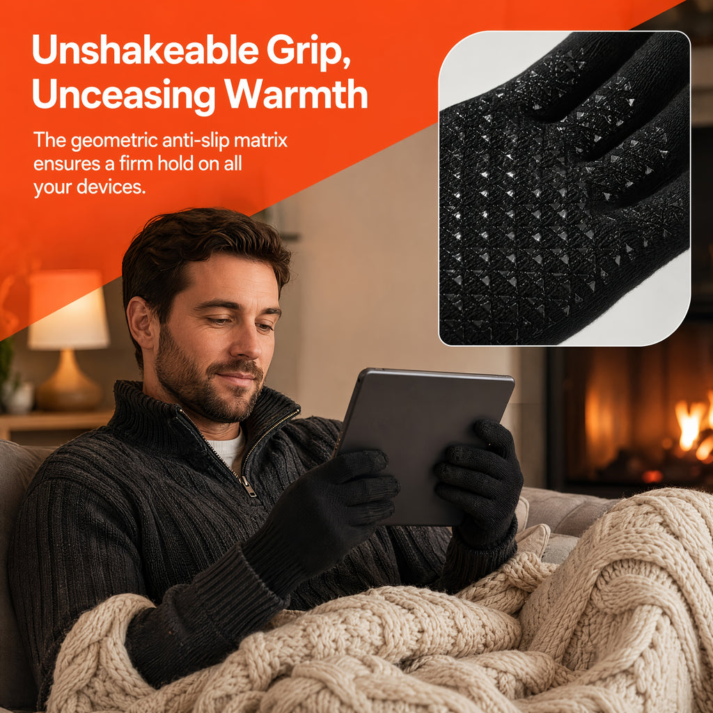 Gants tactiles chauffants en maille