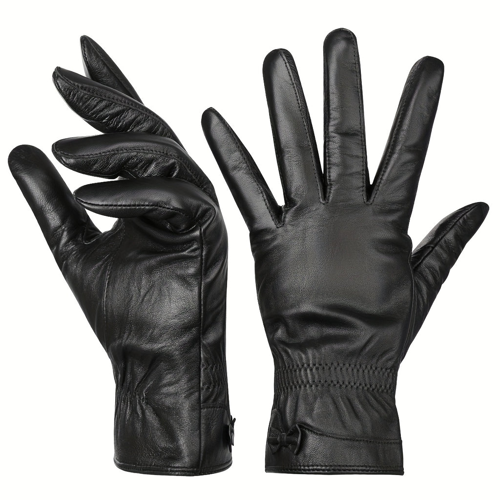 Gants tactiles à surpiqûres en cuir de mouton, du L au XXL