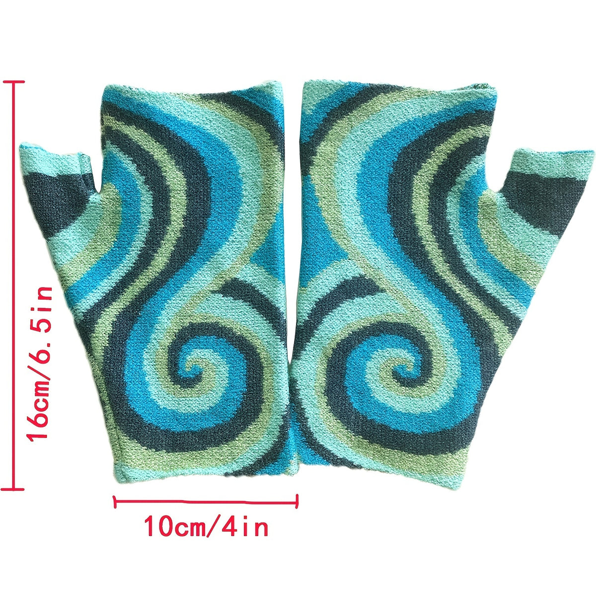 Gants sans doigts en maille, 6 coloris, jacquard