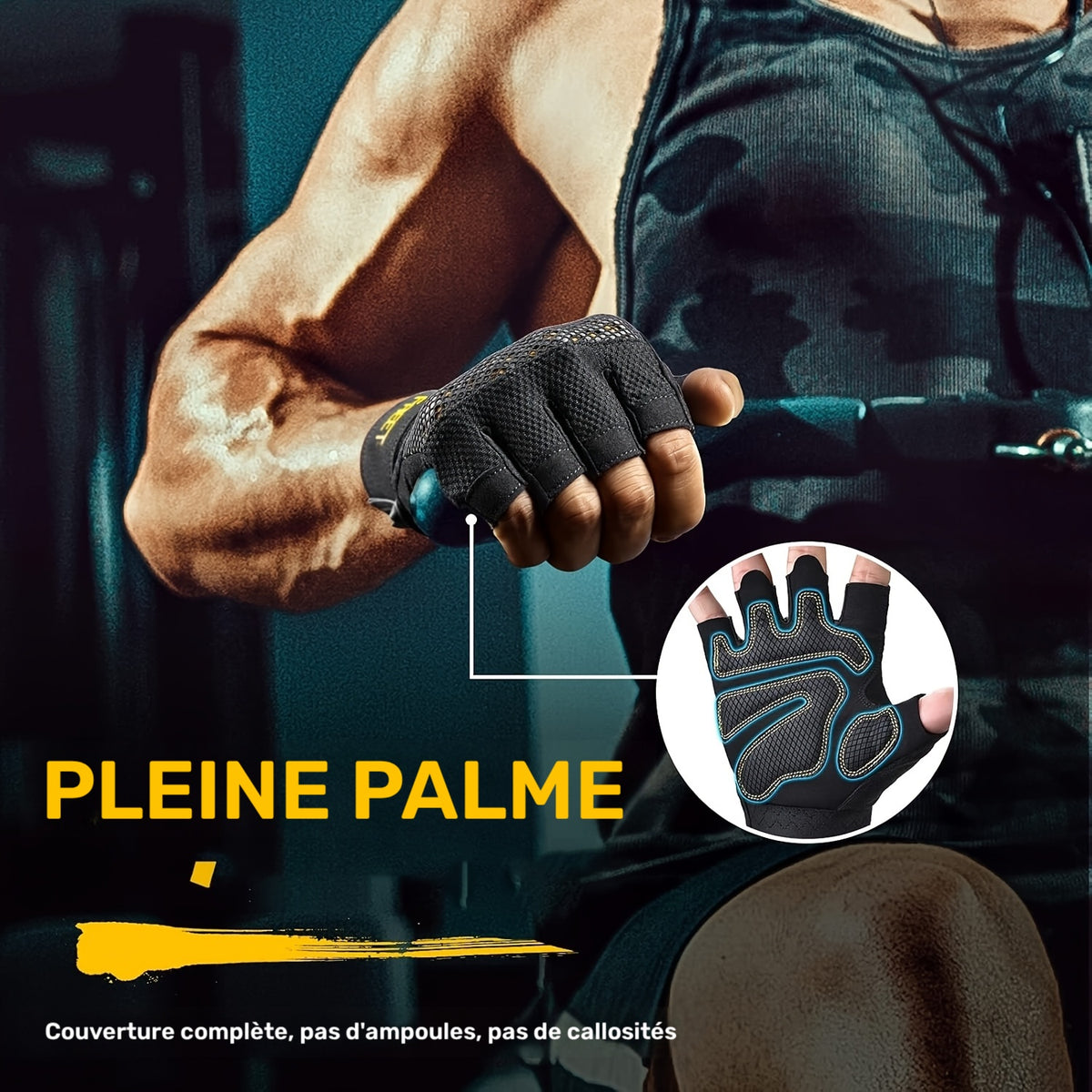 Gants de musculation antidérapants, 4 coloris