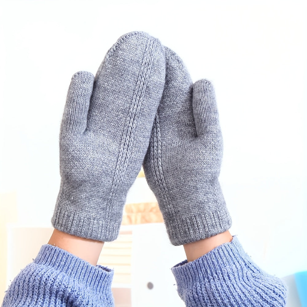 Gants mitaines doublés de ski en laine